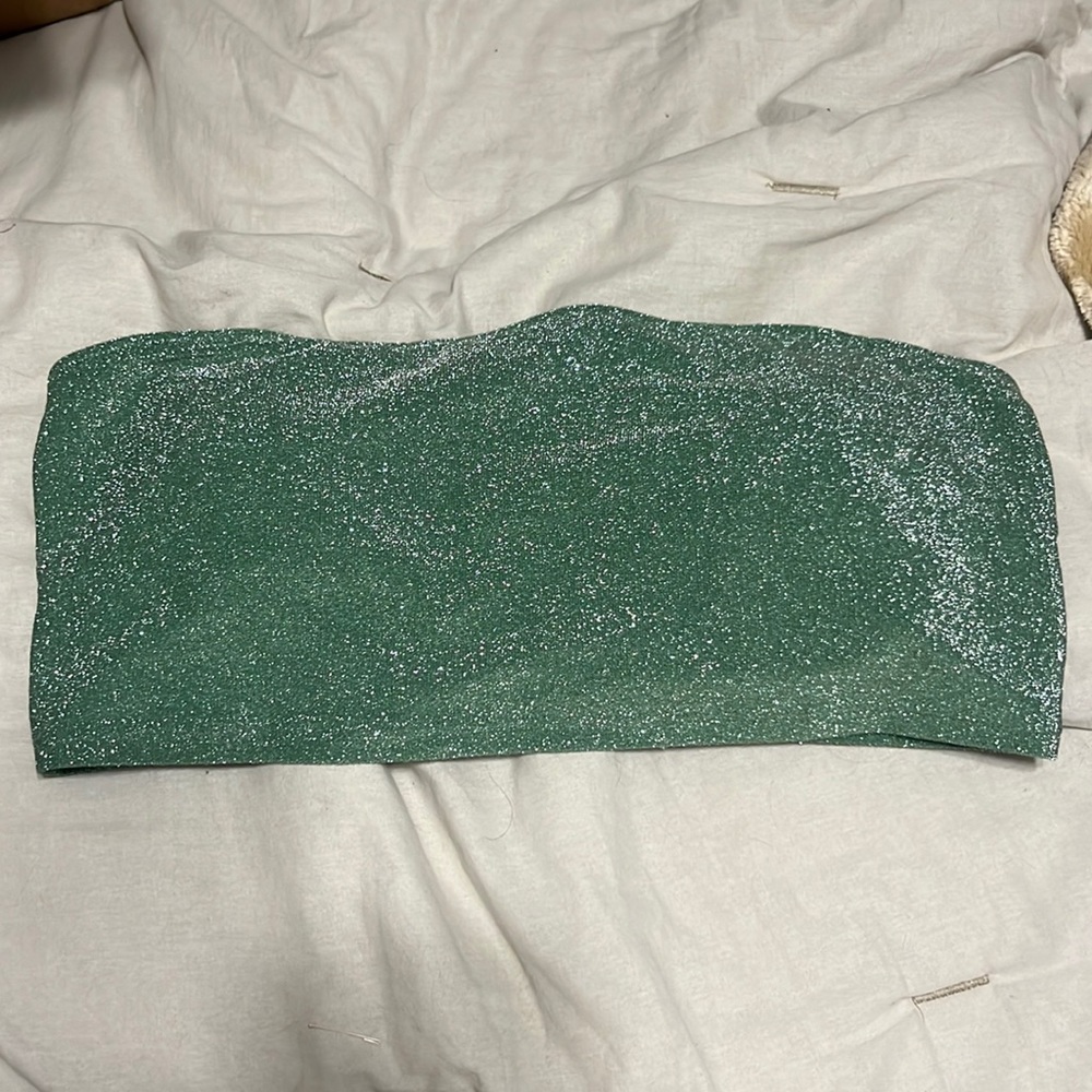 Victoria’s Secret PINK bandeau sparkly green bikini top